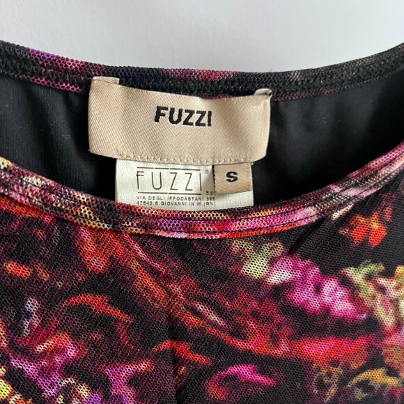 Fuzzi GAULTIER Purple Paisley Graphic Print Slinky Bodycon Dress Size S - Picture 3 of 6